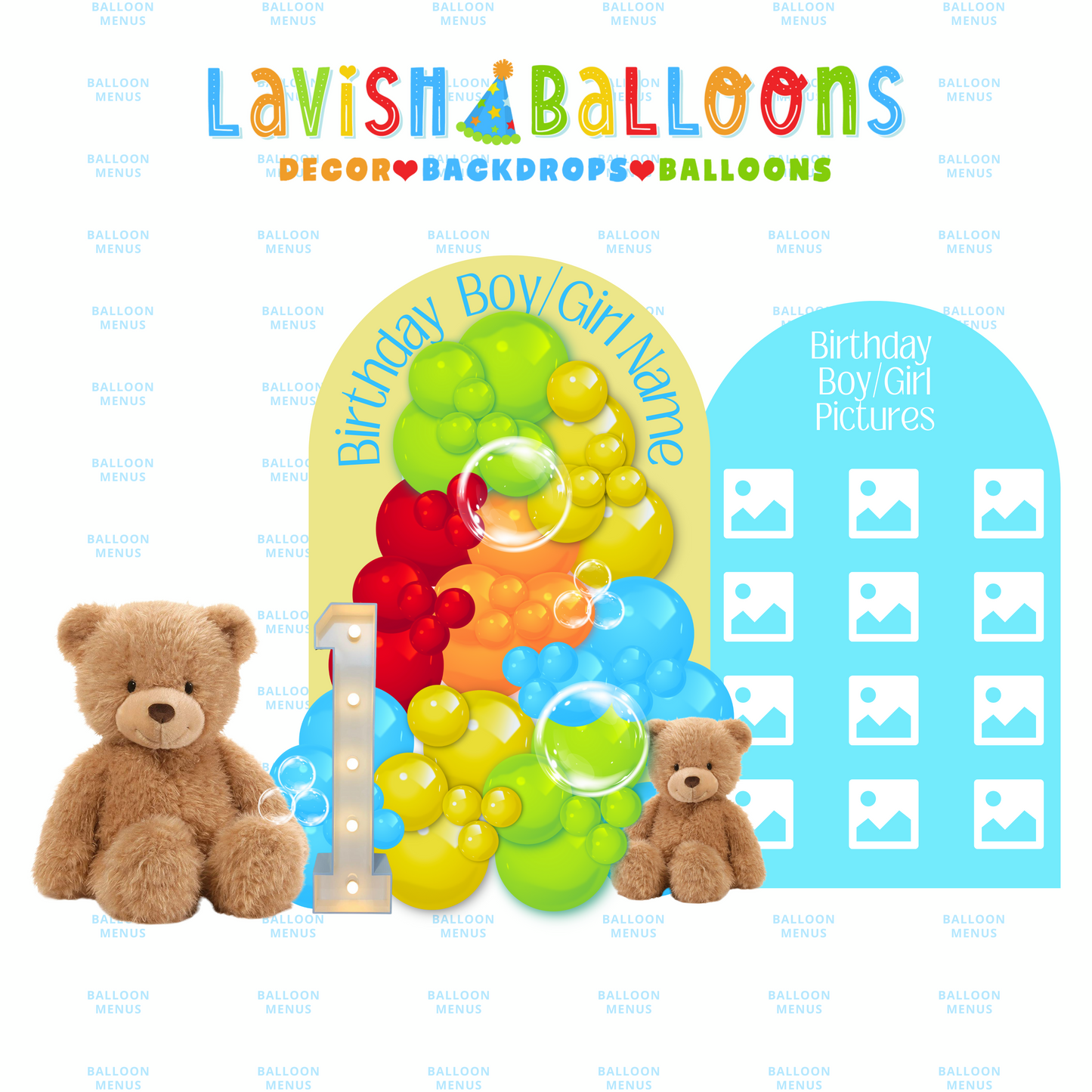 Little Lavish (Large Party Focal Point Illustrations)- Client Balloon Menu
