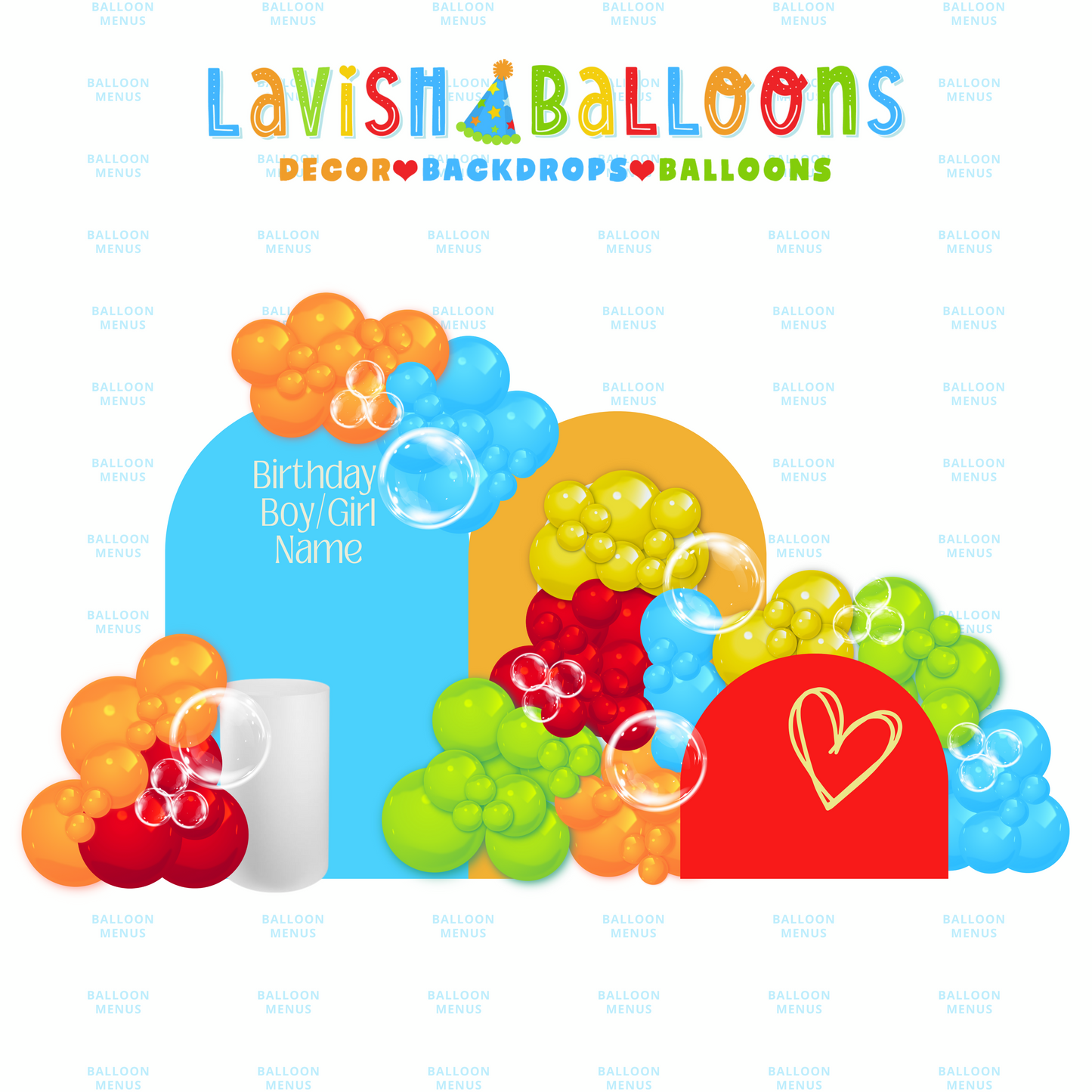 Little Lavish (Large Party Focal Point Illustrations)- Client Balloon Menu