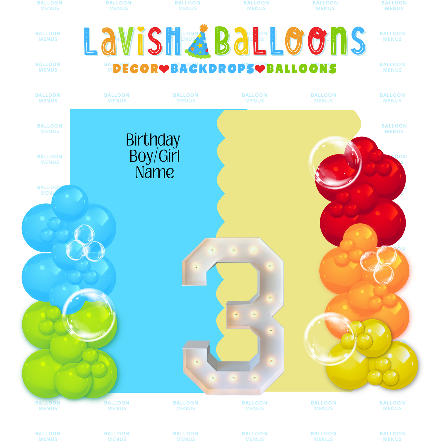 Little Lavish (Large Party Focal Point Illustrations)- Client Balloon Menu