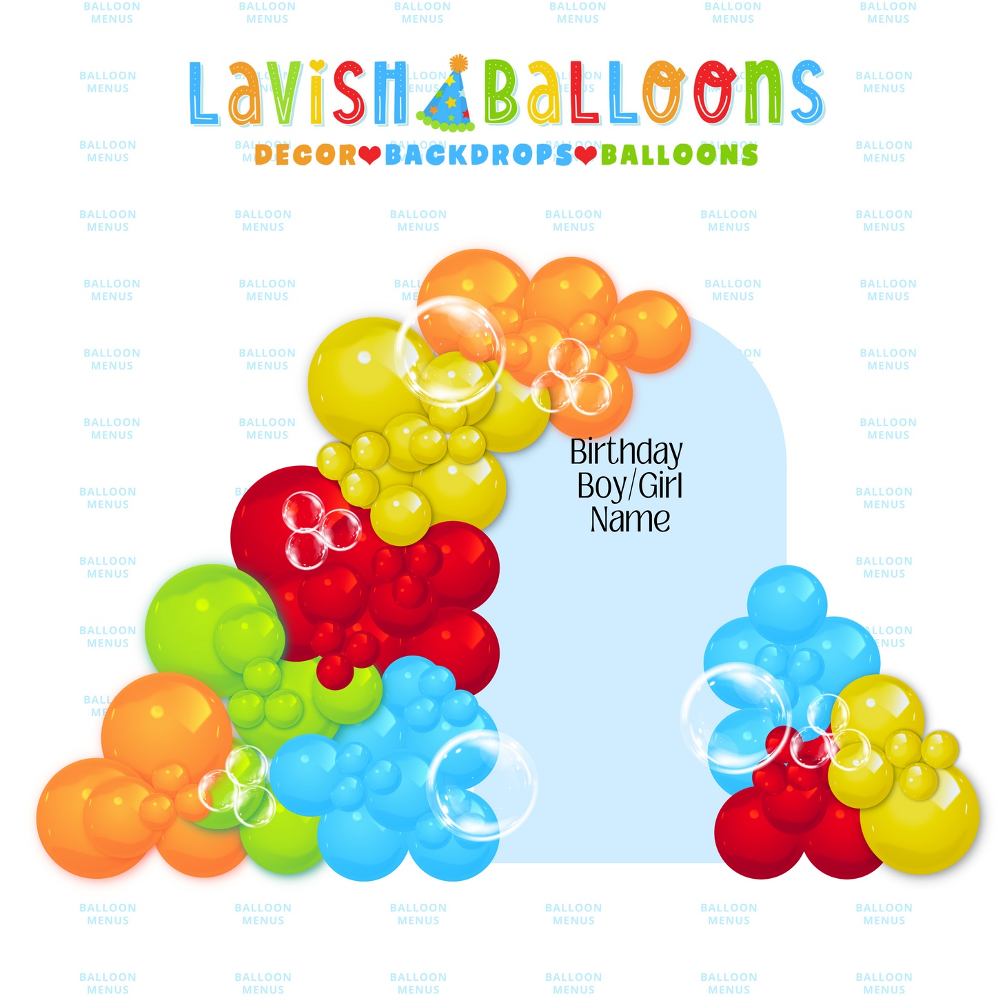 Little Lavish (Large Party Focal Point Illustrations)- Client Balloon Menu