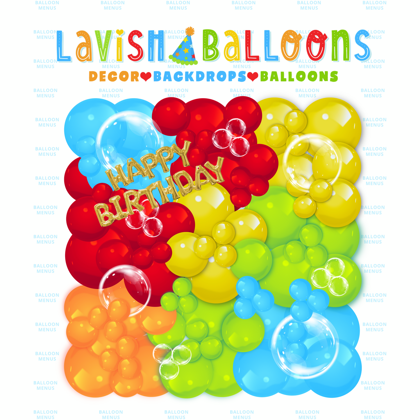 Little Lavish (Large Party Focal Point Illustrations)- Client Balloon Menu