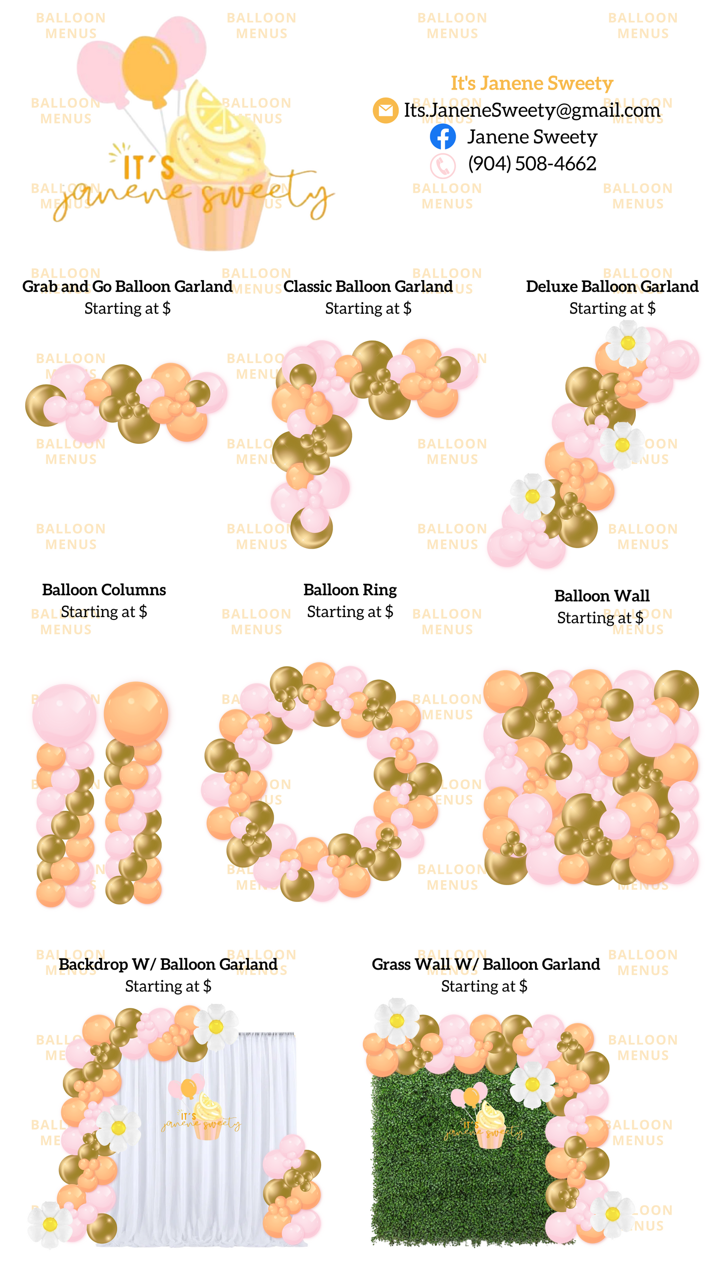 It’s Janene Sweety - Client Balloon Menu