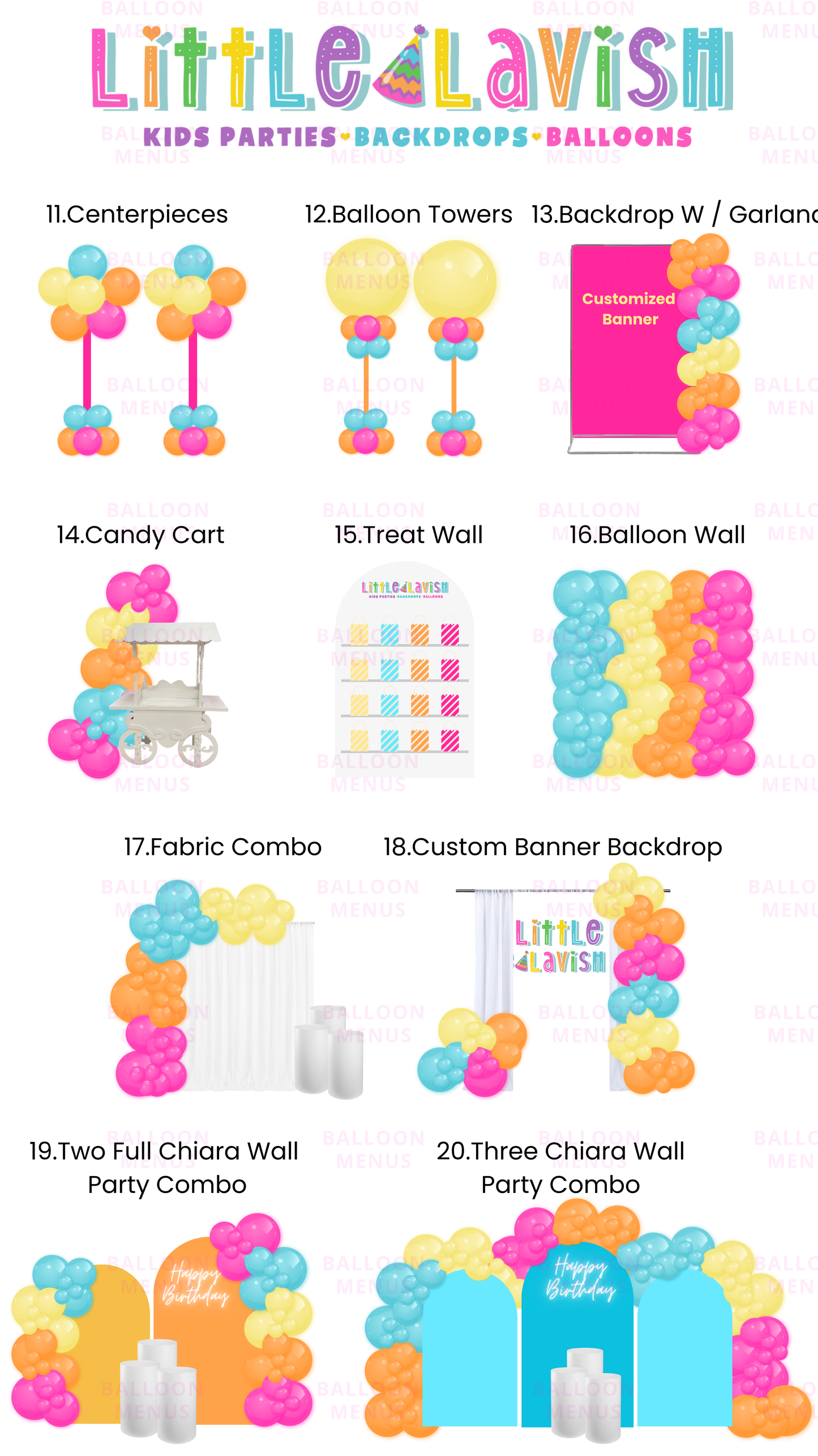 Little Lavish - Client Balloon Menu