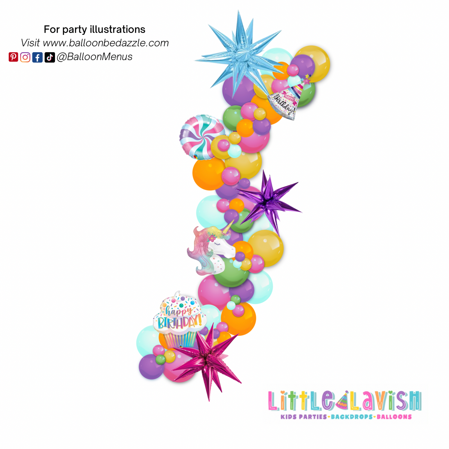 Little Lavish (Large Individual Party Illustrations)- Client Balloon Menu