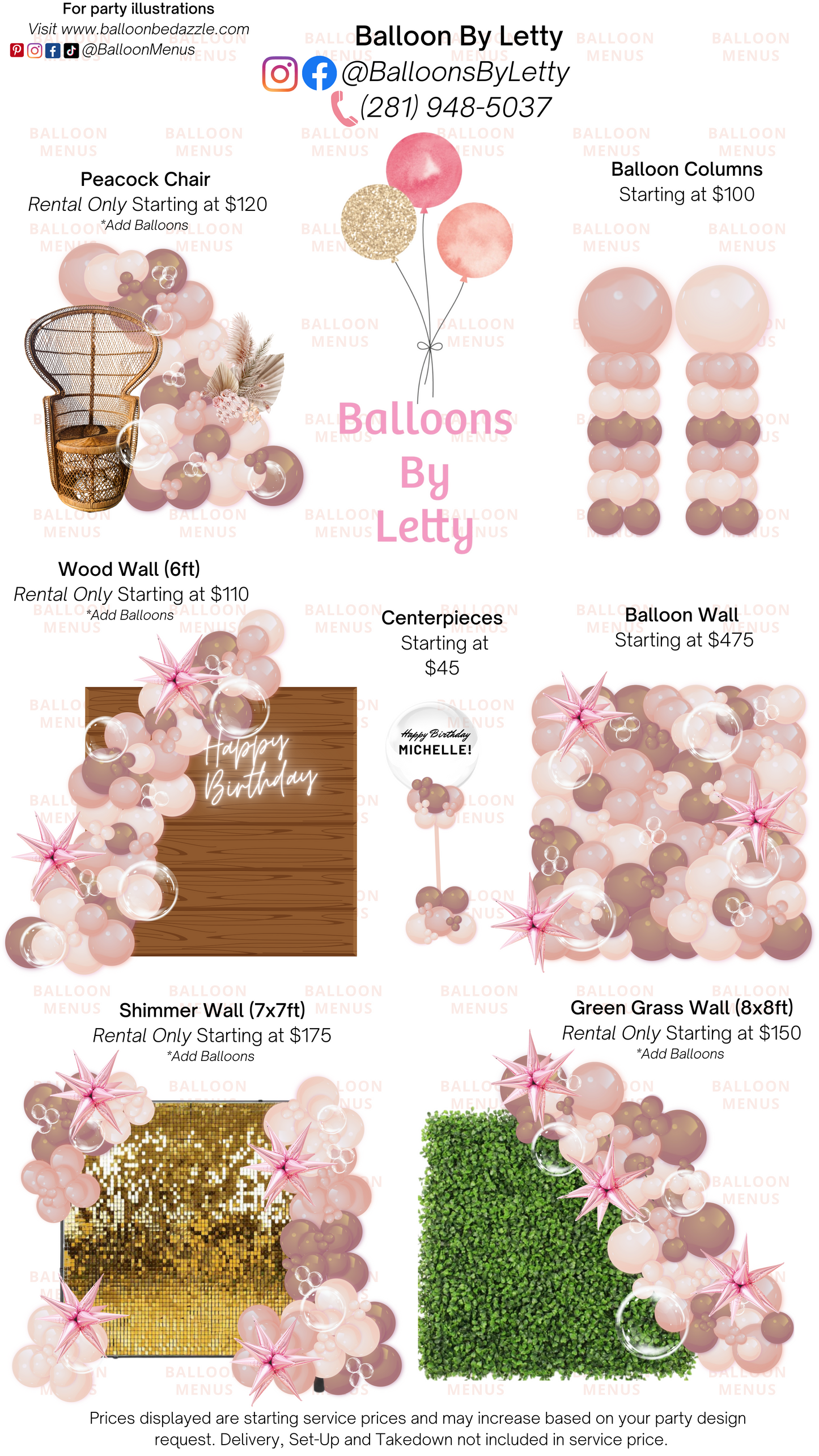 Balloons By Letty - Client Balloon Menu